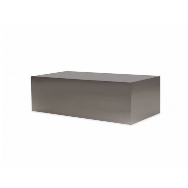 Enix Rectangular Coffee Table Brushed Stainless Steel - White BG