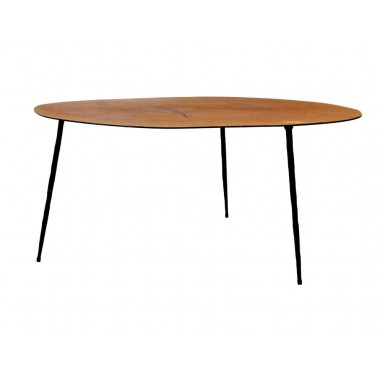 Mobital Oakley 14" Tall Coffee Table Oak Veneer with Black Iron Legs Hover