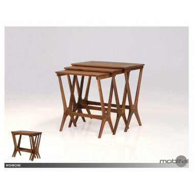 Wishbone 3 Piece Nesting Coffee Table Solid American Walnut