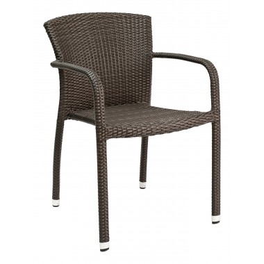 Hand Woven PE Synthetic Wicker Arm Chair - WIC-05