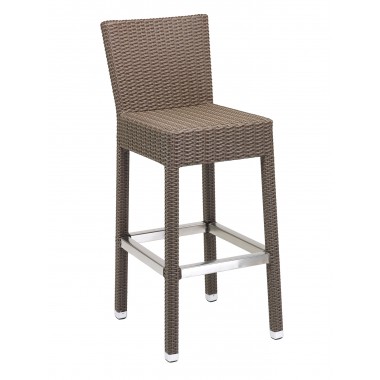 Florida Seating Hand Woven PE Synthetic Wicker Over Aluminum Aluminum Frame Barstool - WIC-07B - Indo