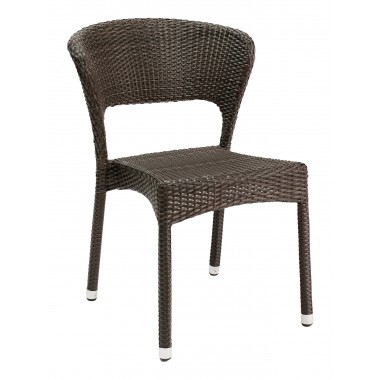 Hand Woven PE Synthetic Wicker Over Aluminum Side Chair - WIC-08
