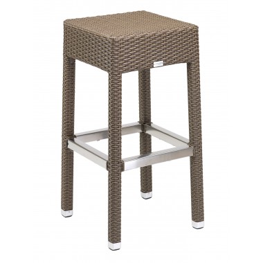 Hand Woven PE Synthetic Wicker Over Aluminum Frame Barstool - WIC-17BB - Indo