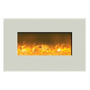 Amantii Electric Fireplace Fire and Ice Series 26" with 36" x 23" White Glass Surround Hover