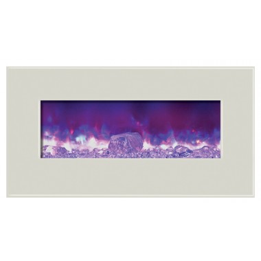 Amantii Electric Fireplace Fire and Ice Series 34" with 44" x 23" White Glass Surround Hover