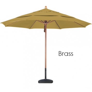 California Umbrella 11' FGlass Market Umbrella Pulley Open DV Marenti Wood - Sunbrella Hover