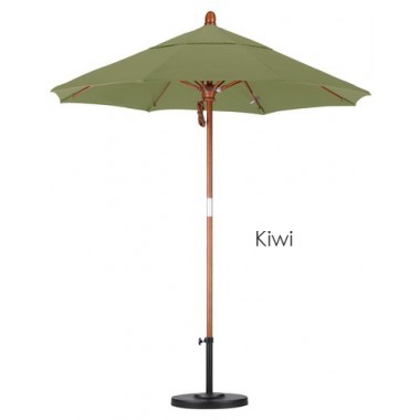 California Umbrella 11' FGlass Market Umbrella Pulley Open DV Marenti Wood - Olefin Hover