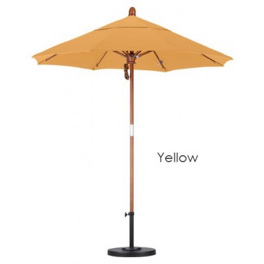 California Umbrella 11' FGlass Market Umbrella Pulley Open DV Marenti Wood - Pacifica Hover