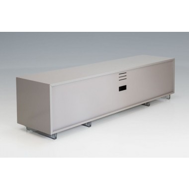 Vero 63x16x18 TV Stand Matte White with Clear Glass 