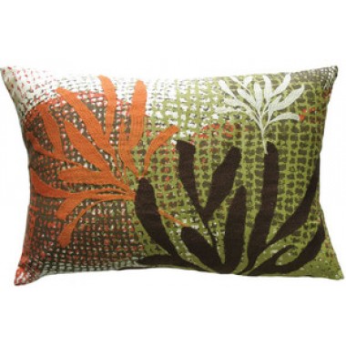 Koko Company Ecco 13" x 20" Pillow with Rust / Brown Leaves