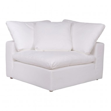 Moe's Home Collection Clay Corner Chair Livesmart Fabric - Cream White