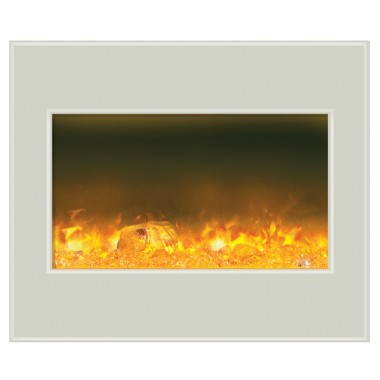 Amantii Electric Fireplace Zero Clearance Unit 30" W/ 32" x 26" White Glass Surround Hover
