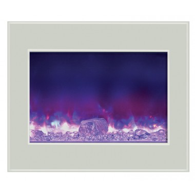 Amantii Electric Fireplace Zero Clearance 39" - 41" x 34" White Glass Surround Hover