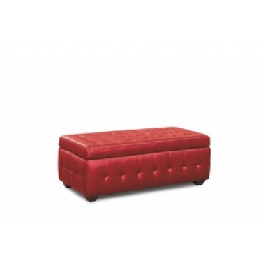 Diamond Sofa Zen Collection Bonded Leather Lift Top Tufted Storage Trunk 