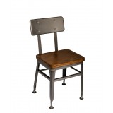 Lincoln Metal Back Side Chair With Steel Frame - Clear Coat Finish