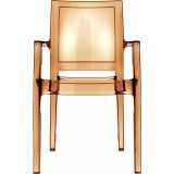 Arthur Polycarbonate Modern Dining Chair - Transparent Amber