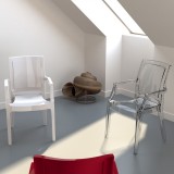 Arthur Polycarbonate Modern Dining Chair - Glossy Red