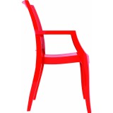 Arthur Polycarbonate Modern Dining Chair - Glossy Red