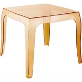 Queen Polycarbonate Side Table - Transparent Amber