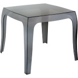 Queen Polycarbonate Side Table - Transparent Black