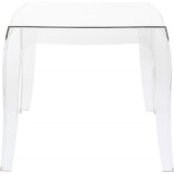 Queen Polycarbonate Side Table - Transparent Clear