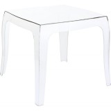 Queen Polycarbonate Side Table - Transparent Clear