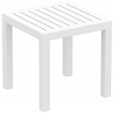 Ocean Square Resin Side Table - White