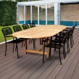 Amazonia Oosterdam 9 Piece Teak Double Extendable Rectangular Patio Dining Set