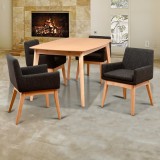 Midtown Concept Ruby 5 Piece Liqurice Rectangular Dining Set - Lifestyle