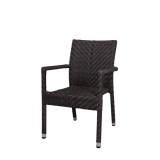 Miami Dining Arm Chair - Espresso Wicker - Angled