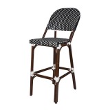 Paris Bar Side Chair - Black and White - Angled