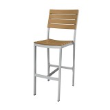 Vienna Bar Side Chair - Teak - Angled