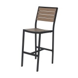 Napa Bar Side Chair - Black Frame And Gray Seat & Back - Angled