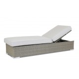 Majorca Adjustable Chaise with Cushions in Cast Silver