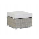 Majorca Ottoman with Cushion in Cast Silver