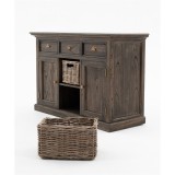 NovaSolo Halifax Mindi Wood Buffet with 2 Baskets