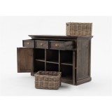 NovaSolo Halifax Mindi Wood Buffet with 2 Baskets