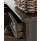 NovaSolo Halifax Mindi Wood Buffet with 4 Basket Set
