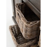 NovaSolo Halifax Mindi Wood Buffet with 4 Basket Set