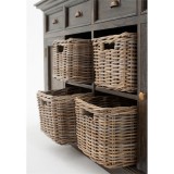 NovaSolo Halifax Mindi Wood Buffet with 4 Basket Set