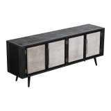 NovaSolo Nordic Smooth Boat Wood & Iron TV Dresser - 4 Doors