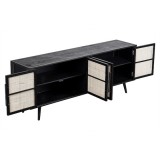 NovaSolo Nordic Smooth Boat Wood & Iron TV Dresser - 4 Doors