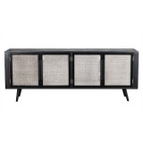 NovaSolo Nordic Smooth Boat Wood & Iron TV Dresser - 4 Doors