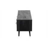 NovaSolo Nordic Smooth Boat Wood & Iron TV Dresser - 3 Drawers