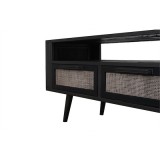 NovaSolo Nordic Smooth Boat Wood & Iron TV Dresser - 3 Drawers