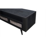 NovaSolo Nordic Smooth Boat Wood & Iron TV Dresser - 3 Drawers