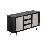 NovaSolo Nordic Smooth Boat Wood & Iron Buffet 2 Doors 3 Drawers