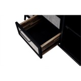 NovaSolo Nordic Smooth Boat Wood & Iron Buffet 2 Doors 3 Drawers