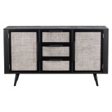 NovaSolo Nordic Smooth Boat Wood & Iron Buffet 2 Doors 3 Drawers