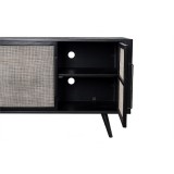 NovaSolo Nordic Mindi Smooth Boat Wood & Iron TV Dresser - 3 Doors